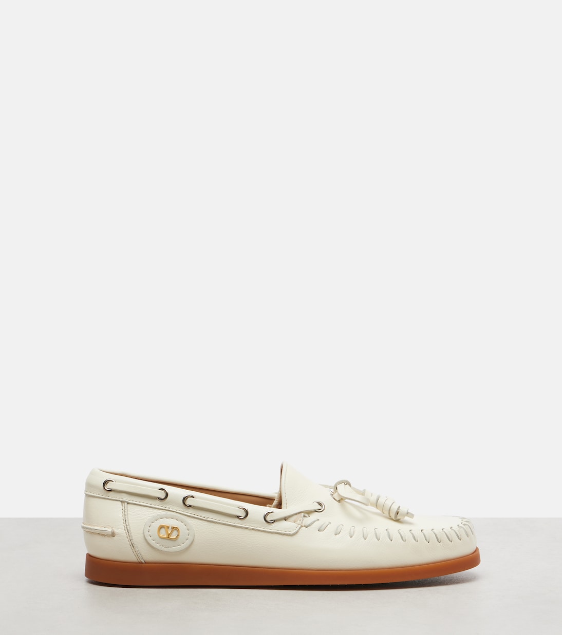 Туфли-лодочки Palm Avenue VLogo из кожи Valentino Garavani, слоновая кость — фото 4