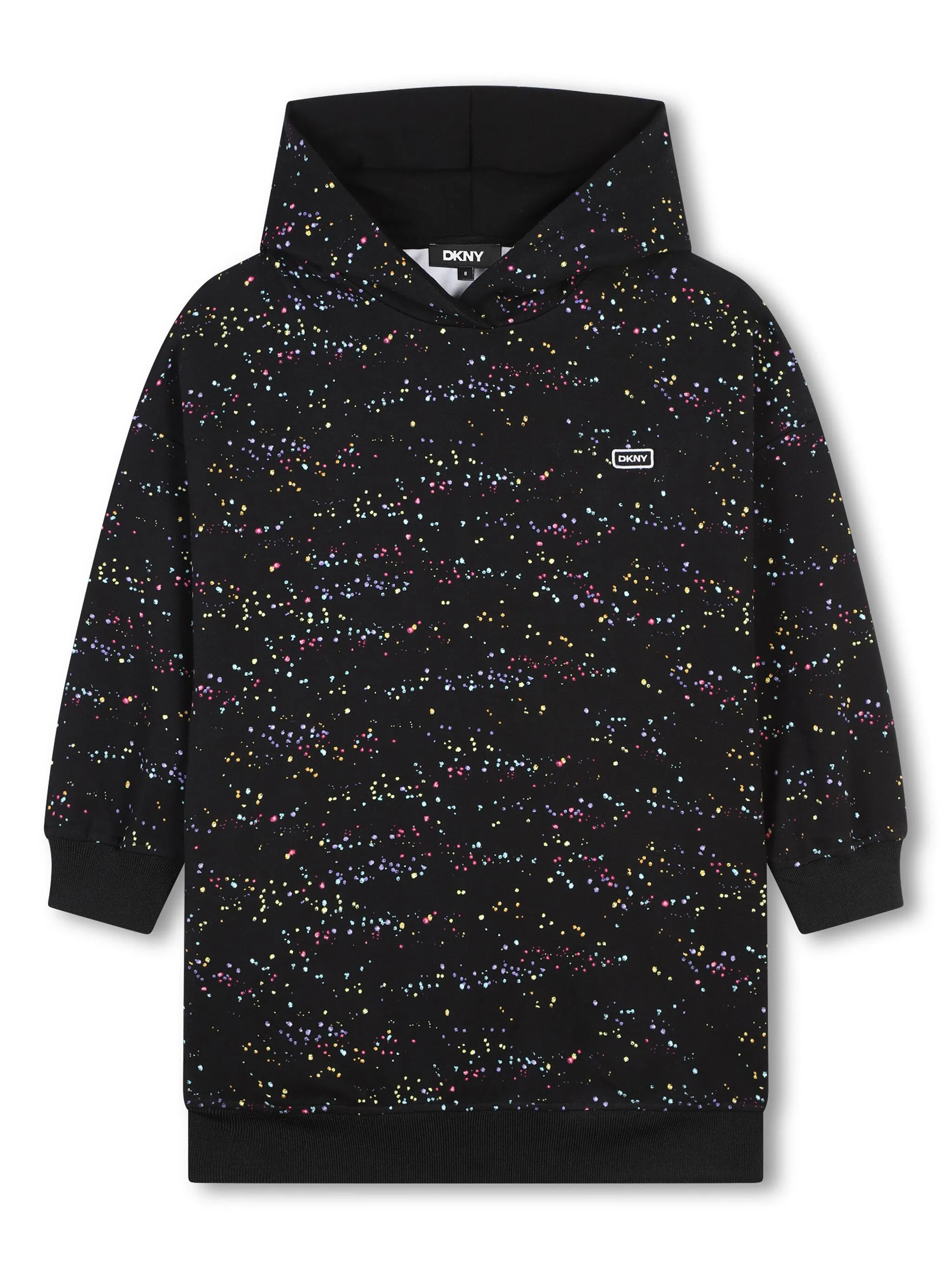 

Платье с капюшоном и нашивкой-логотипом Dkny Kids, черный