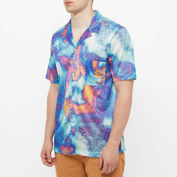 Рубашка adidas originals Full Print Tie Dye Color Block Printing Embroidered Logo Short Sleeve Shirt Multicolor, мультиколор — фото 4