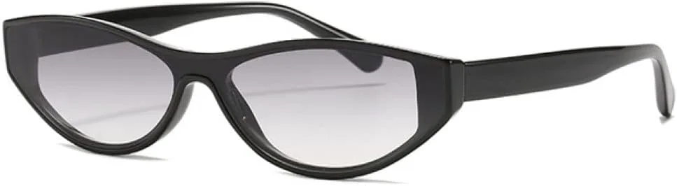 

Модные маленькие цельные солнцезащитные очки для женщин в винтажном стиле «кошачий глаз», уникальные панк-очки с защитой от УФ-излучения UV400 generic, Black-gray