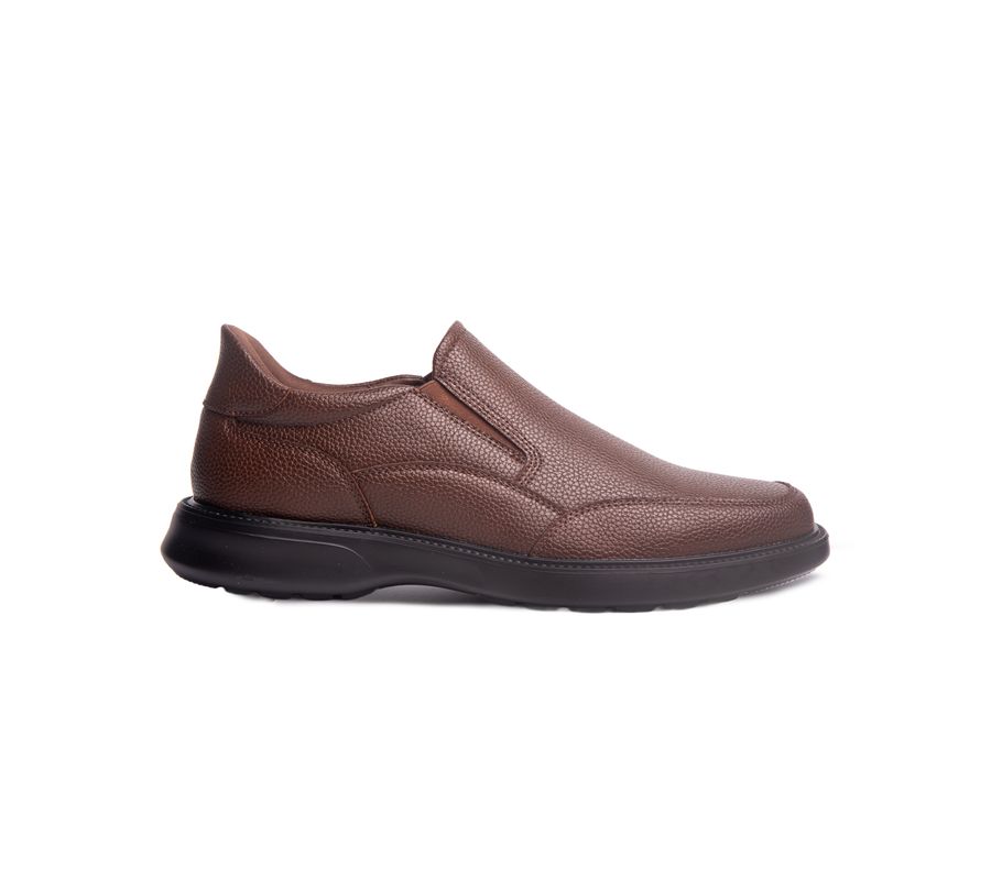 Мужские лоферы Chicago Road с технологией Hands-Free Slip On Marc Joseph New York, Brown grainy leather — фото 3