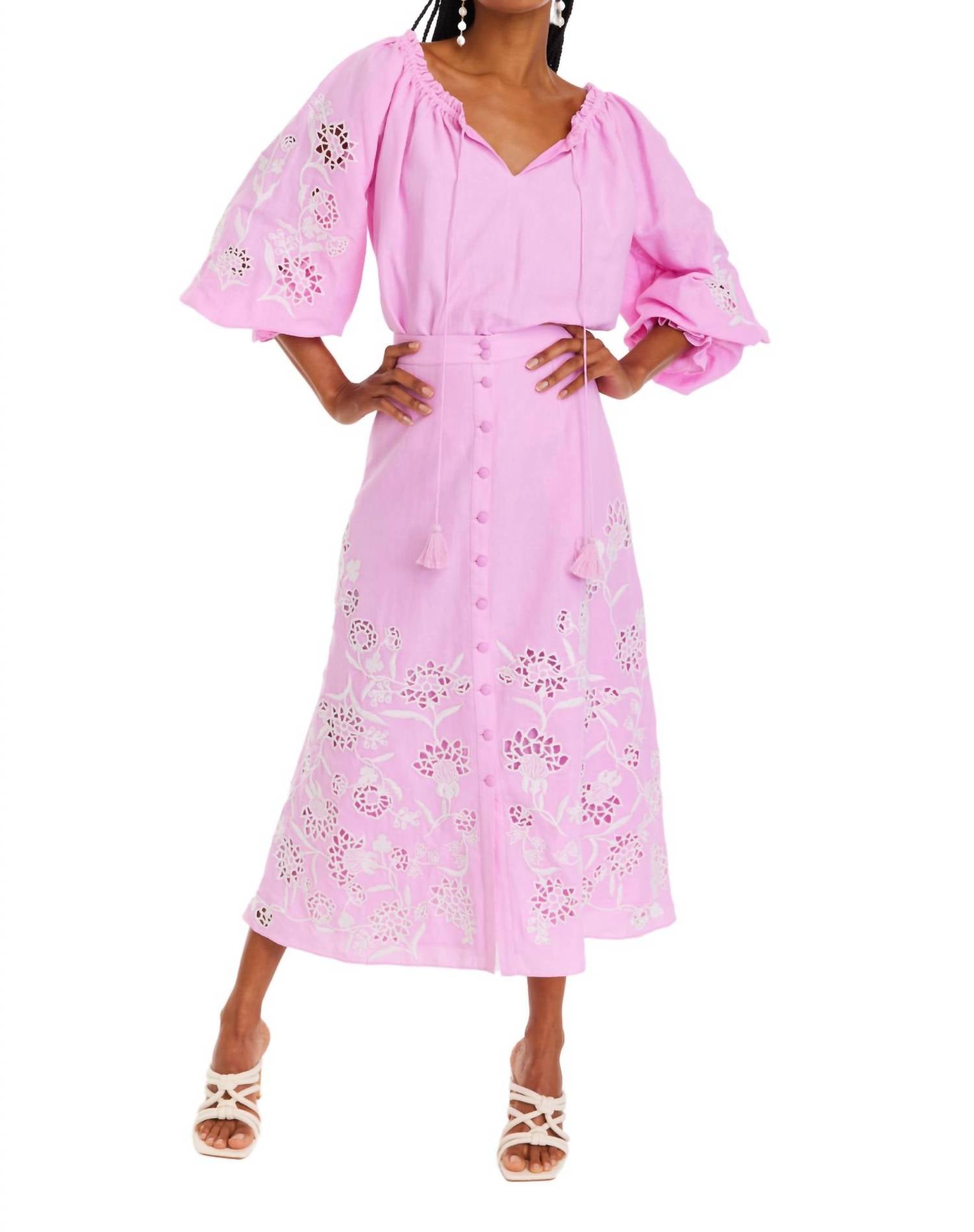 

Вышитый топ Tinsley в цвете Bubblegum Pink ALLISON NEW YORK