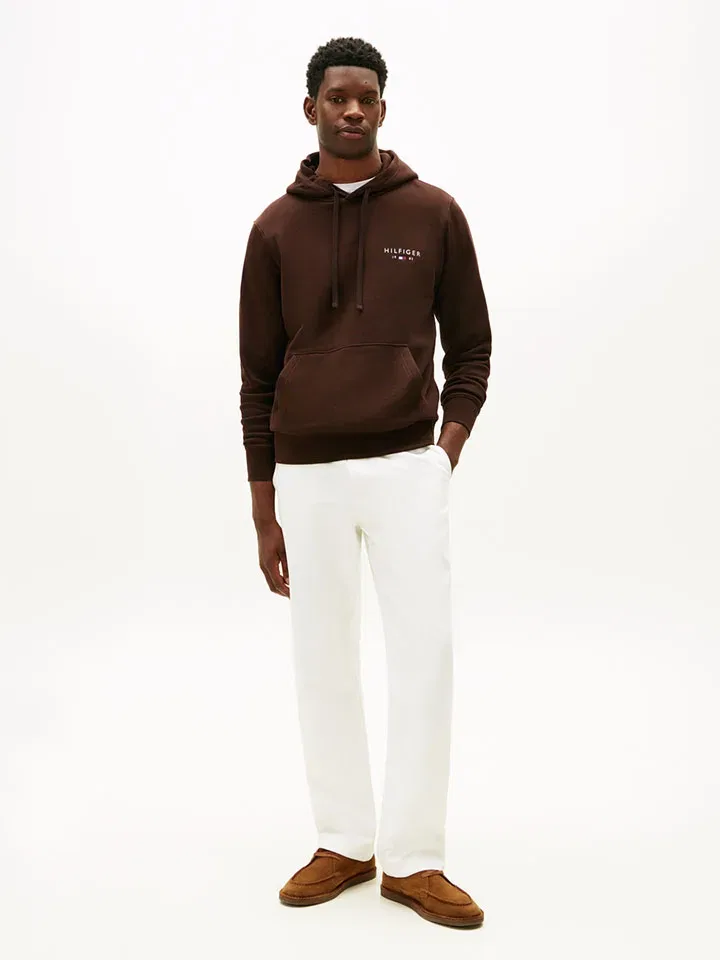 Худи с капюшоном, хлопковое Tommy Hilfiger, коричневый