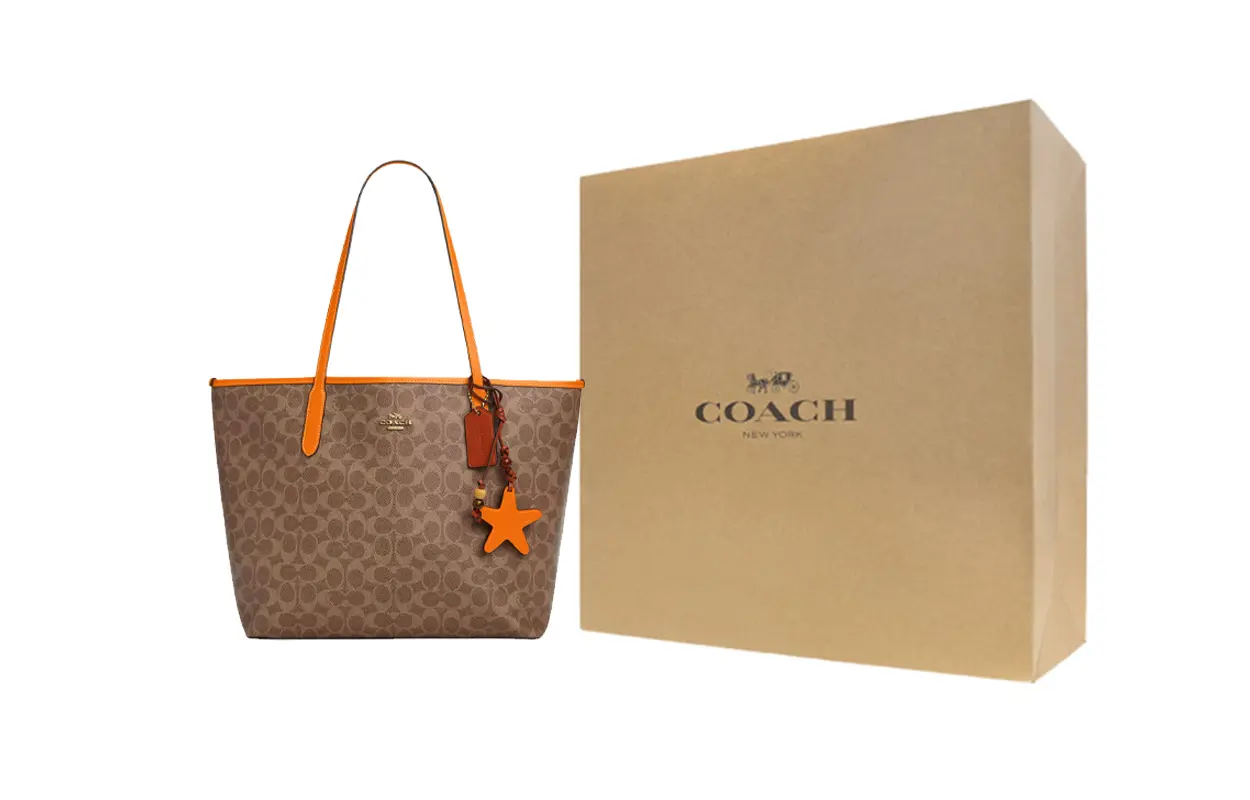 

COACH Кожаная сумка-шоппер с покрытием из ткани