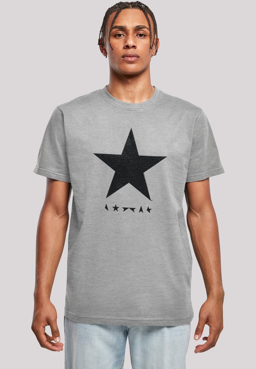 

Футболка с принтом DAVID BOWIE STAR LOGO F4NT4STIC, цвет heather grey