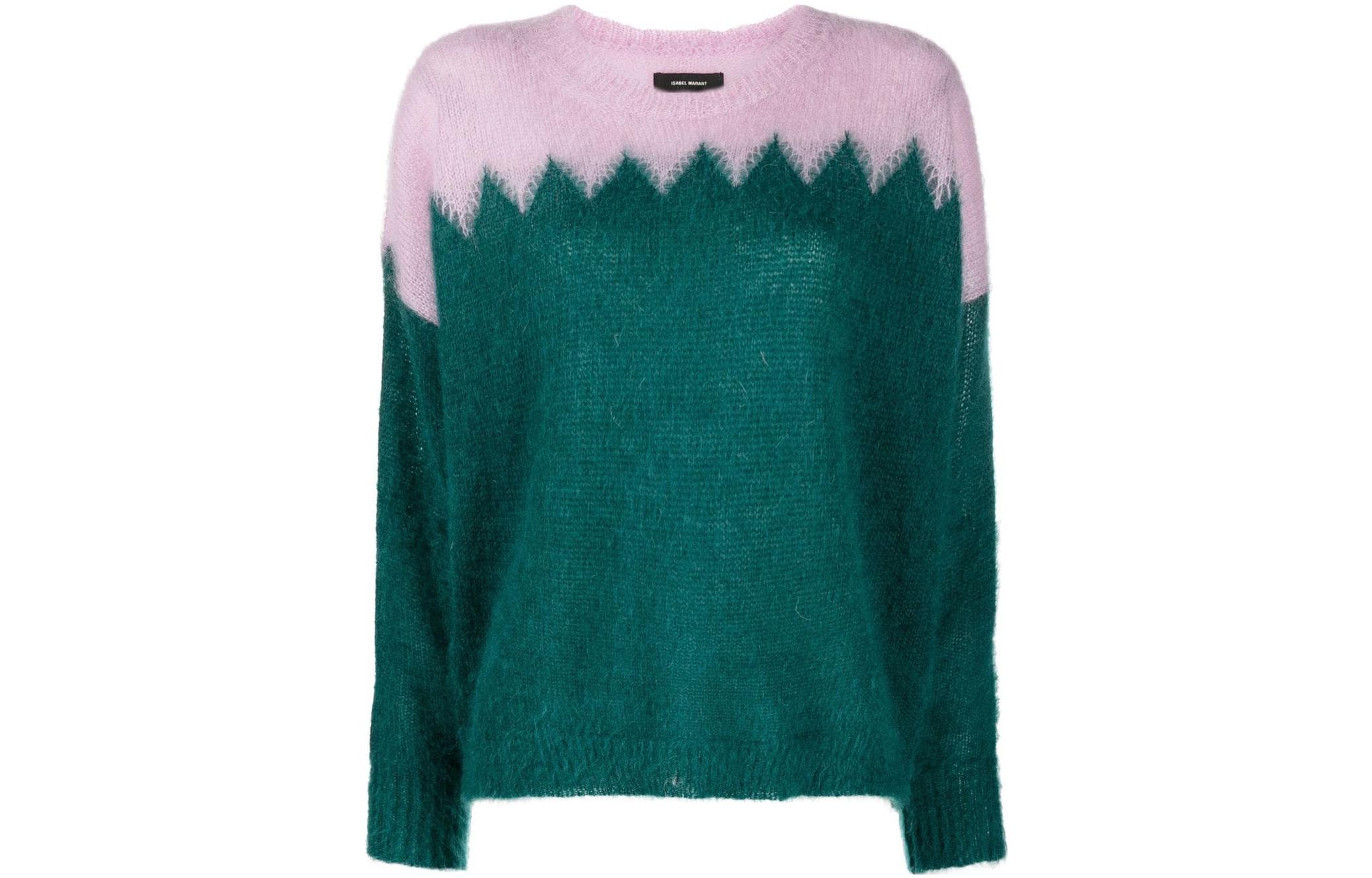 FW22 Приталенный свитер с длинным рукавом и круглым вырезом для женщин в разноцветном исполнении ISABEL MARANT, мультиколор — фото 3