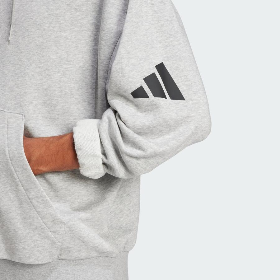 ADIDAS Свободная толстовка Essentials с логотипом в виде трех полосок из французского трикотажа — фото 4
