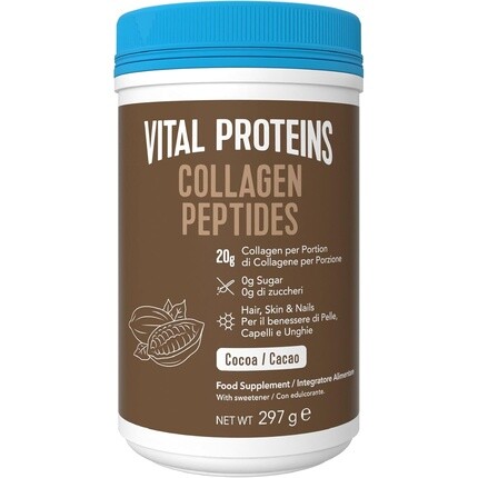 

Vital Proteins Коллагеновые пептиды, порошок, добавка, тип I, Iii, какао-вкус, гидролизованный коллаген для кожи, волос, ногтей, суставов, без молочных продуктов и глютена, 20 г на порцию, 297 г