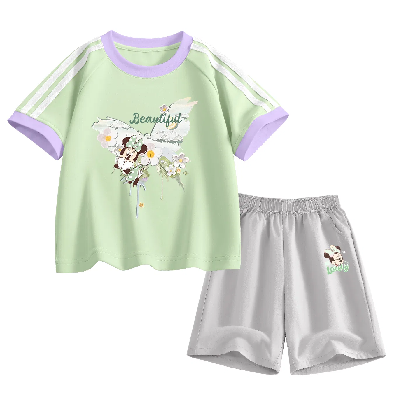 Спортивный костюм для детей Disney Casual Sportswear с принтом Daisy Flower Milk Green+DLV Hearty K Gray