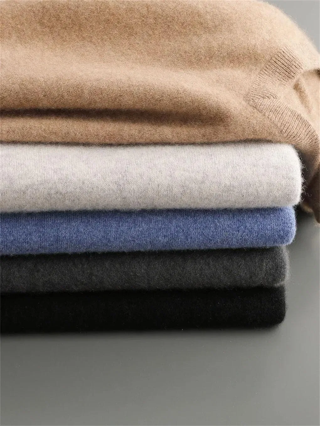 Мужской шерстяной жилет-пуловер с V-образным вырезом, зимний базовый повседневный вязаный мягкий безрукавный топ Generic, серый — фото 2