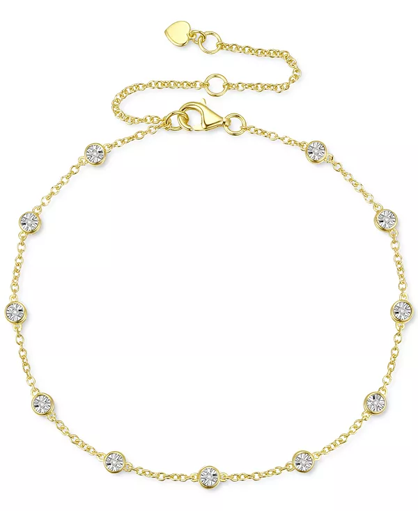 

Браслет-Цепочка с бриллиантовой оправой (1/10 карата) из стерлингового серебра, стерлингового серебра с 14-каратным золотом или стерлингового серебра с 14-каратным розовым золотом Macy'S, yellow