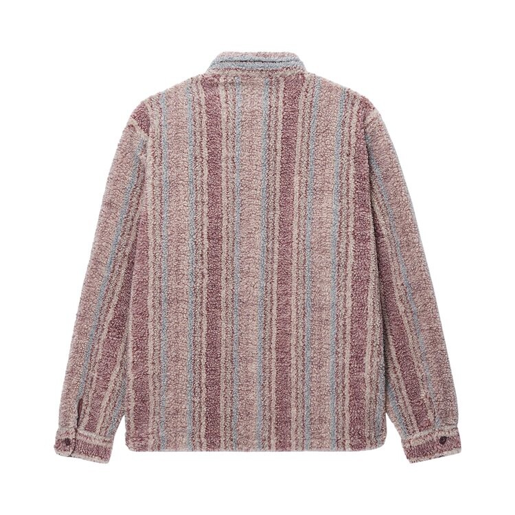 Рубашка Stussy Stripe Sherpa 'Berry', разноцветный — фото 3