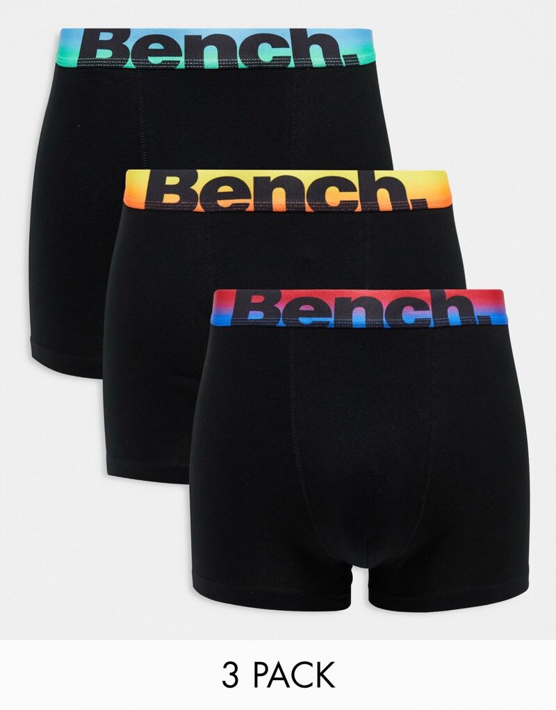 

Скамья – Balam – Комплект из 3 пар черных боксеров с радужной тесьмой на талии Bench