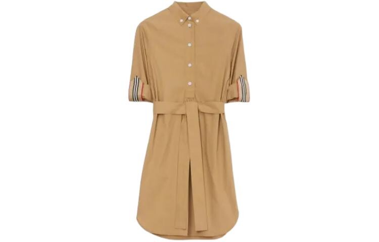 

Burberry Женские шорты-платье с рукавами, цвет Camel