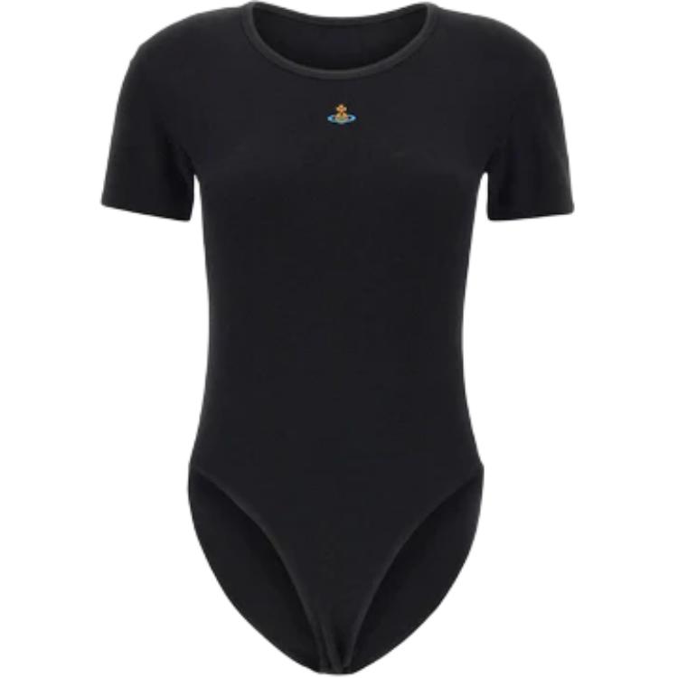 

Короткий рукав водолазка ребристый боди Vivienne Westwood, черный