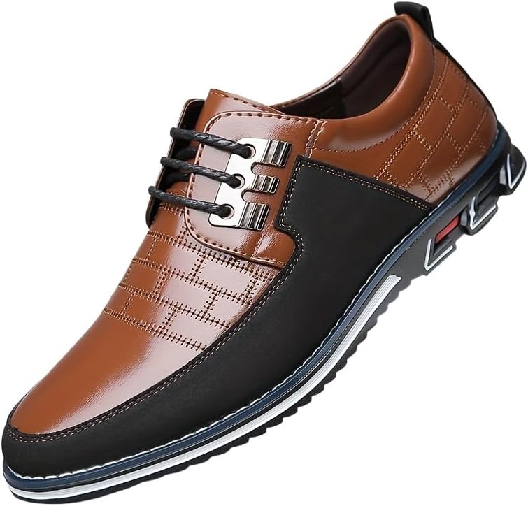 

Мужские удобные повседневные туфли большого размера с мягкой подошвой и противоскользящей поверхностью. Стильные и универсальные. Подходят для работы, офиса и использования на улице Fmshi, коричневый