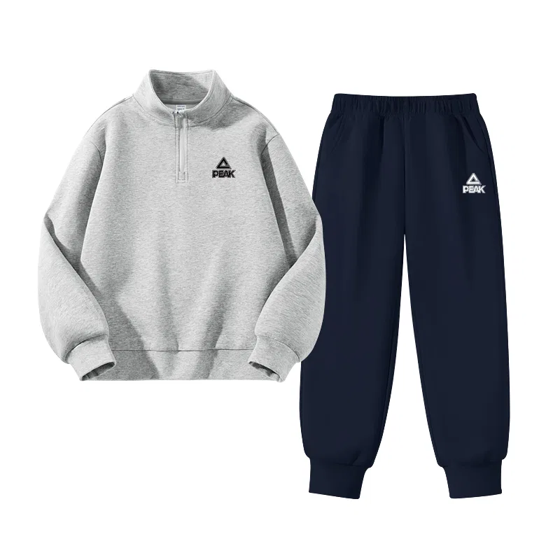 Детский спортивный костюм PEAK Light Heather Gray/K-Navy Blue