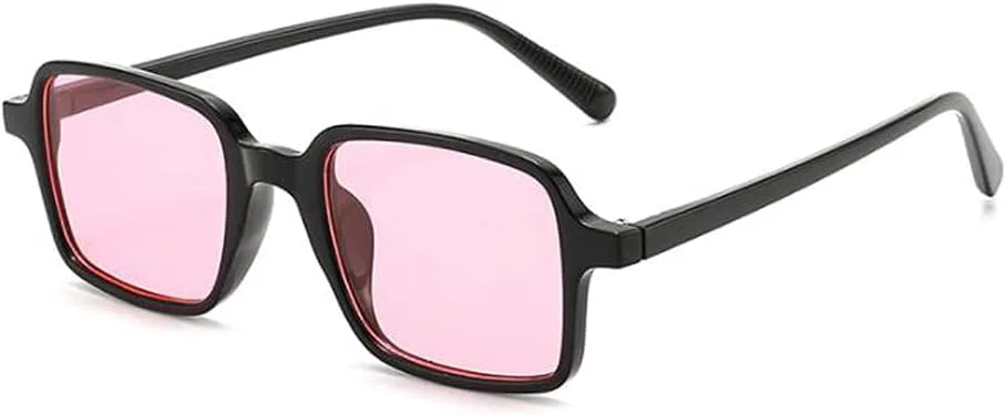 

Солнцезащитные очки в стиле ретро, ​​квадратной формы, с индивидуальностью, для мужчин и женщин, с защитой от УФ-излучения Angelastore, Black Frame Powder Flakes