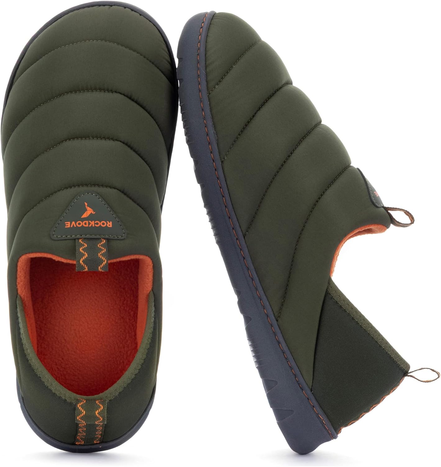 

Мужские тапочки-лоаферы RockDove Pufflite с двухцветной стеганой отделкой и подошвой для дома и улицы, зеленый