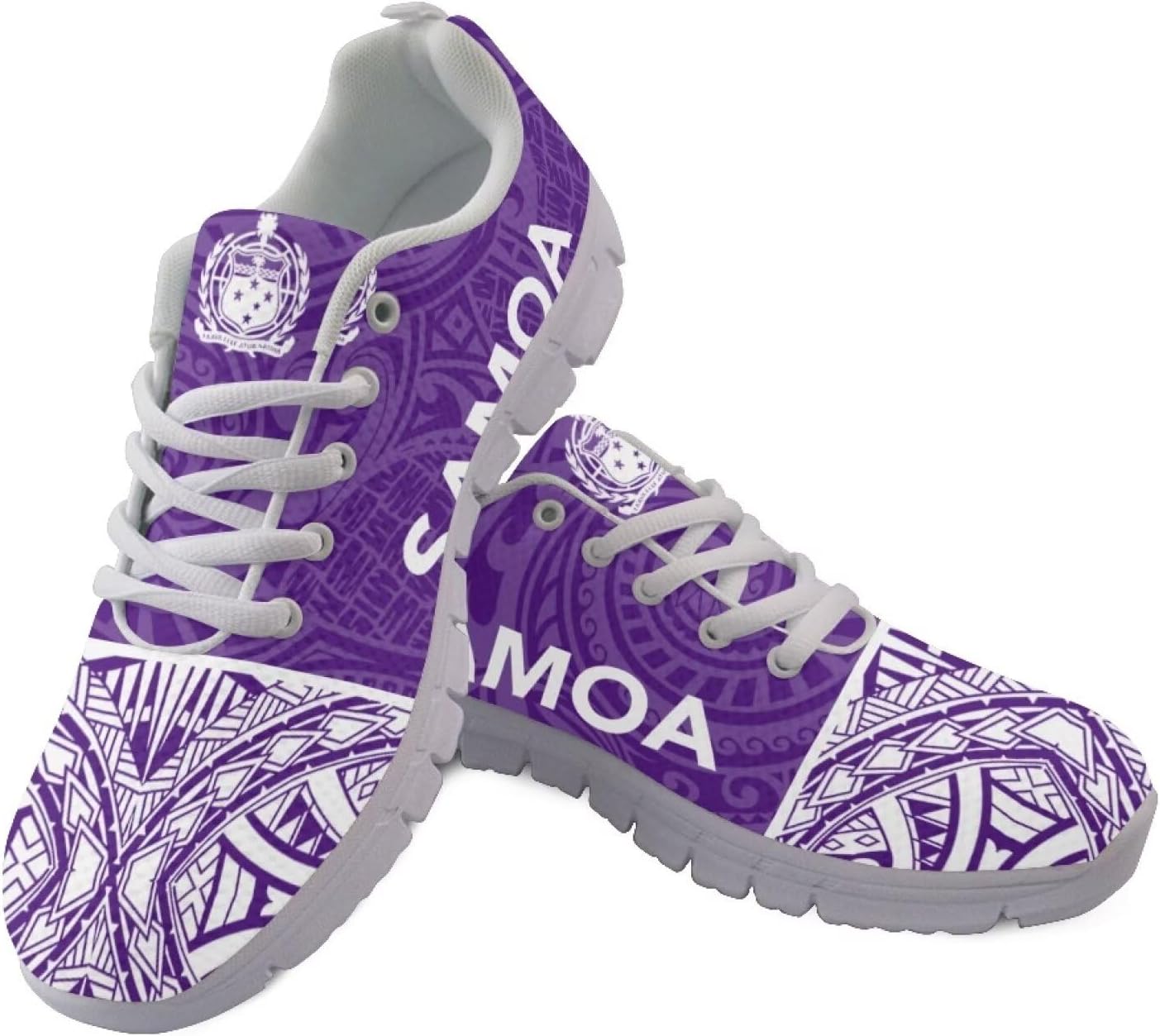 

Кроссовки для ходьбы и бега AmzPrint с гавайским полинезийским племенным принтом, для мужчин, пурпурный