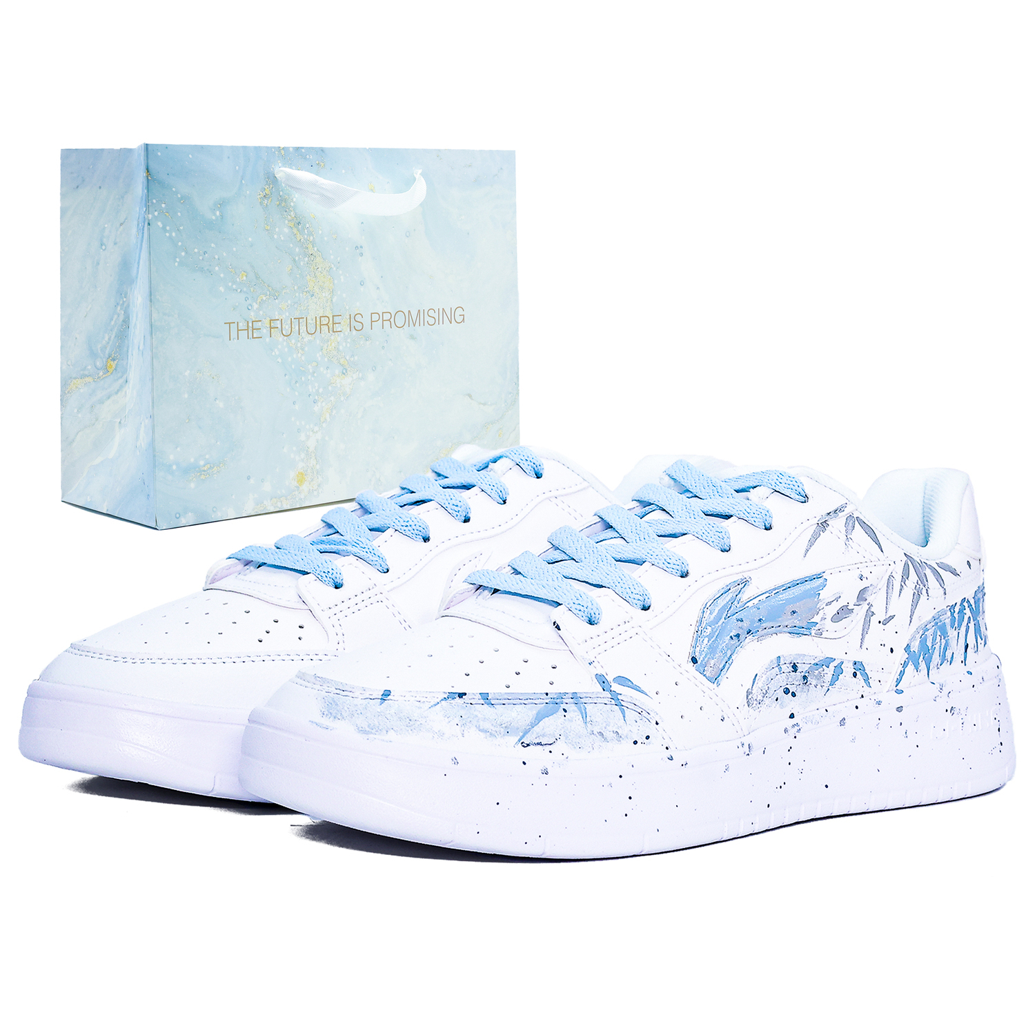 

Мужские низкие скейтбордные кроссовки Li Ning Sycee с износостойким и противоскользящим покрытием, синие