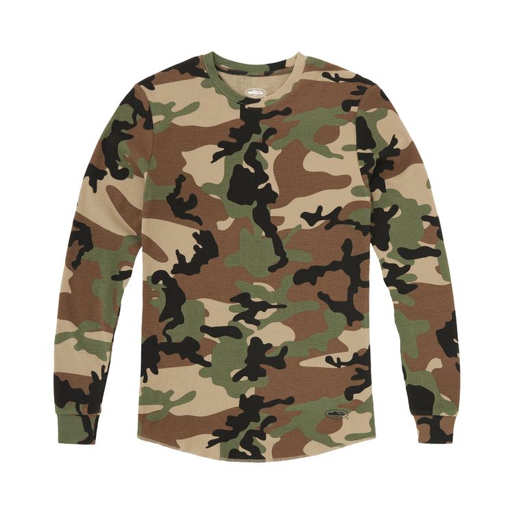

Футболка Corteiz Guerillaz Thermal Long-Sleeve Tee 'Woodland Camo', коричневый