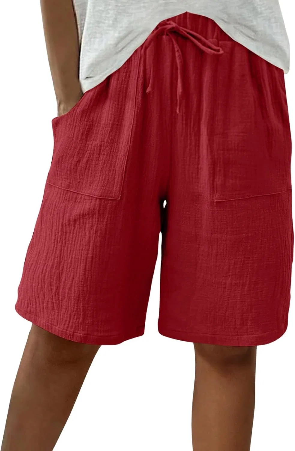 Бермуды женские с карманами, Generic, Red