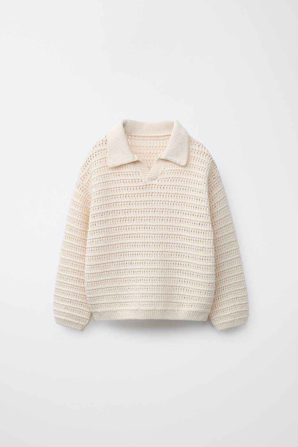 

Свитер ажурной вязки ZARA, экрю