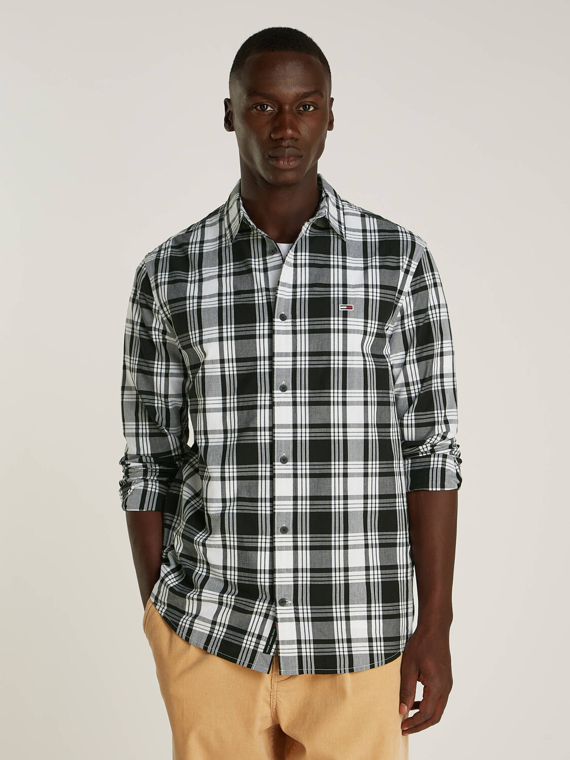 

Рубашка Tommy Jeans Regular Fit, серый