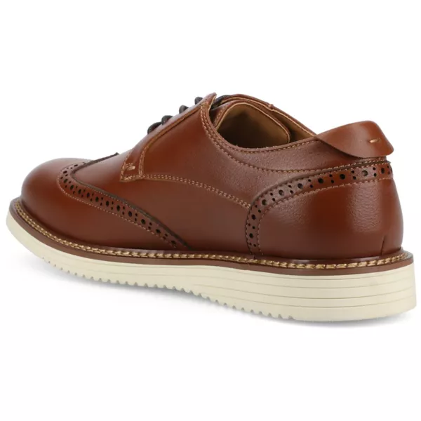 Мужские повседневные гибридные туфли Lorenzo Comfort Wingtip с гибкими носками Vance, коричневый — фото 3
