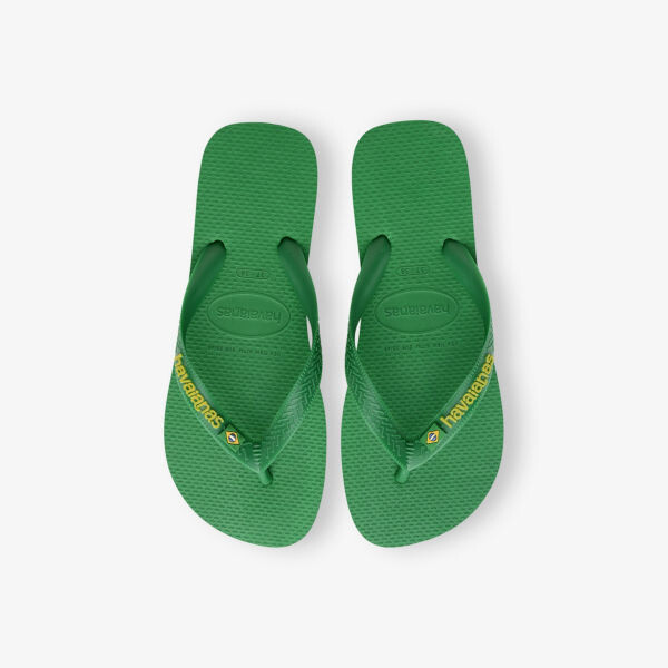 Резиновые шлепанцы с тисненым логотипом Brasil patria Havaianas, зеленый — фото 2