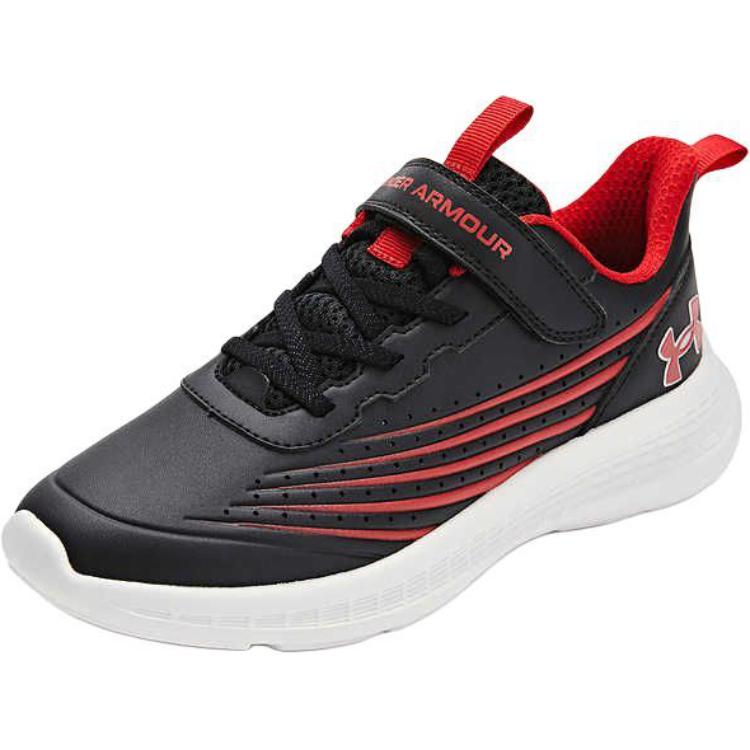 Низкие детские беговые кроссовки Kids Under Armour, черный/красный — фото 4