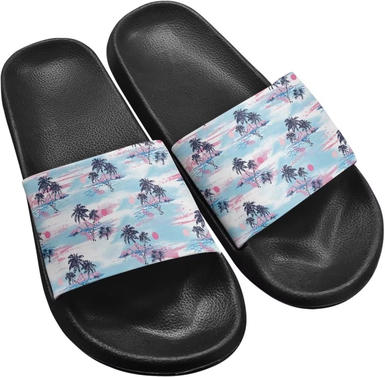 

Тапочки для женщин и мужчин, нескользящие, быстросохнущие, для душа, сандалии для ванной комнаты, плоские сандалии из ЭВА Hechitok, Palm Tree