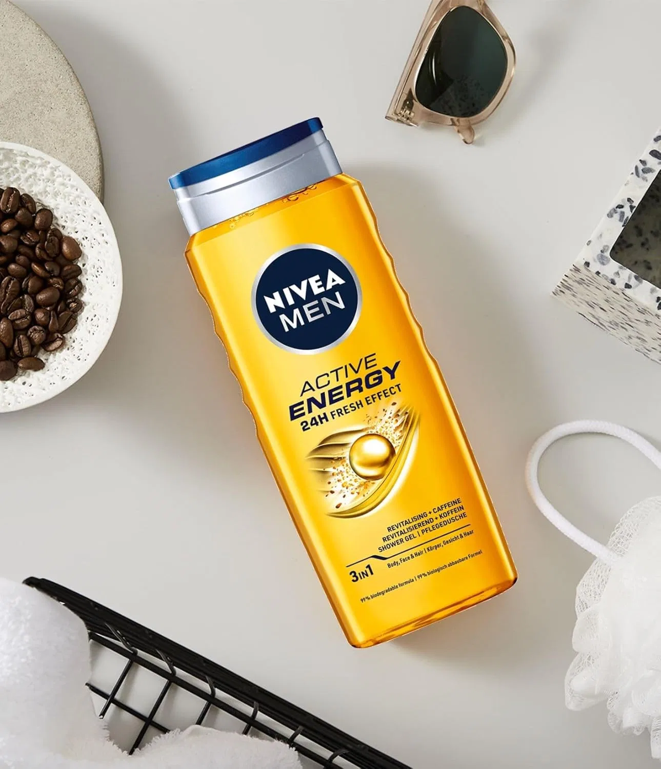 Мужской энергетический гель для душа «Active Energy 3-в-1» с кофеином от NIVEA MEN, 500 мл Nivea — фото 4