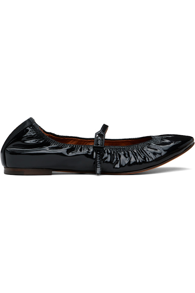 балетки Mary Jane из глянцевой кожи Lanvin, черный