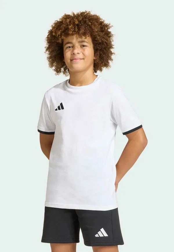 Футболка детская Adidas Performance Entrada26 tee kids basic t-shirt, белый/черный