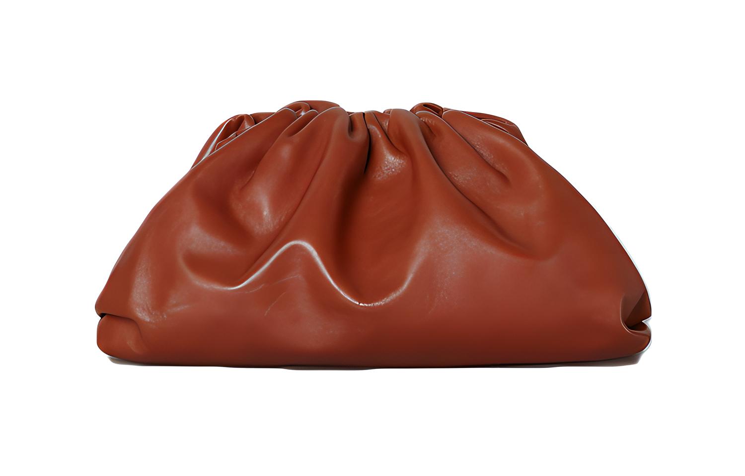 

Кожаная клатч из коровьей кожи обычная женская ржаво-красная Bottega Veneta