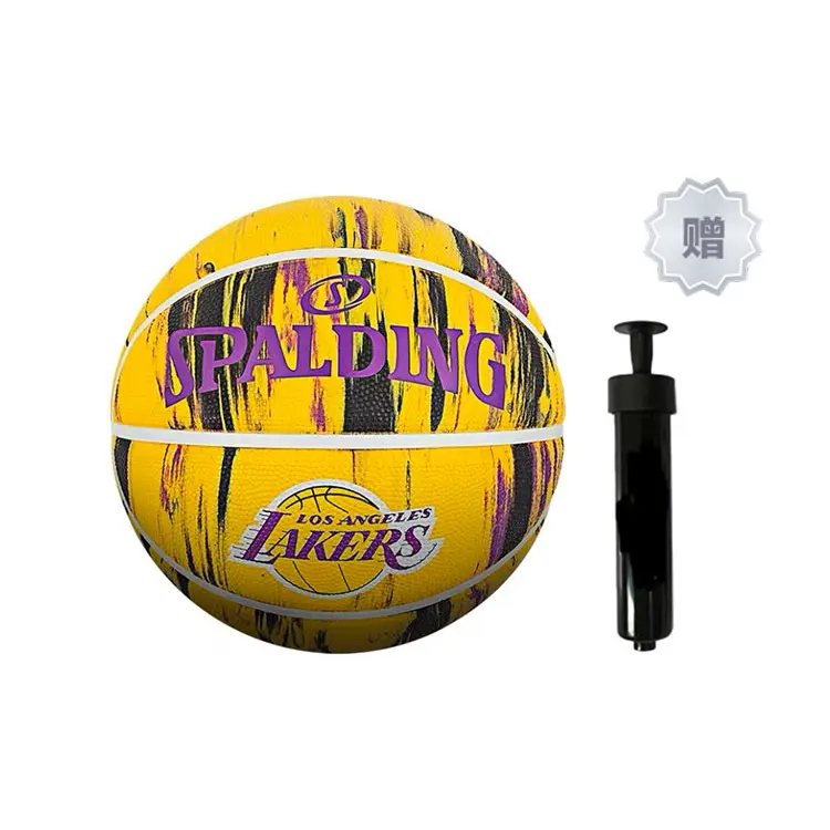 

SPALDING Мраморная коллекция резиновый баскетбольный мяч yellow purple размер 7 тренировочный unisex