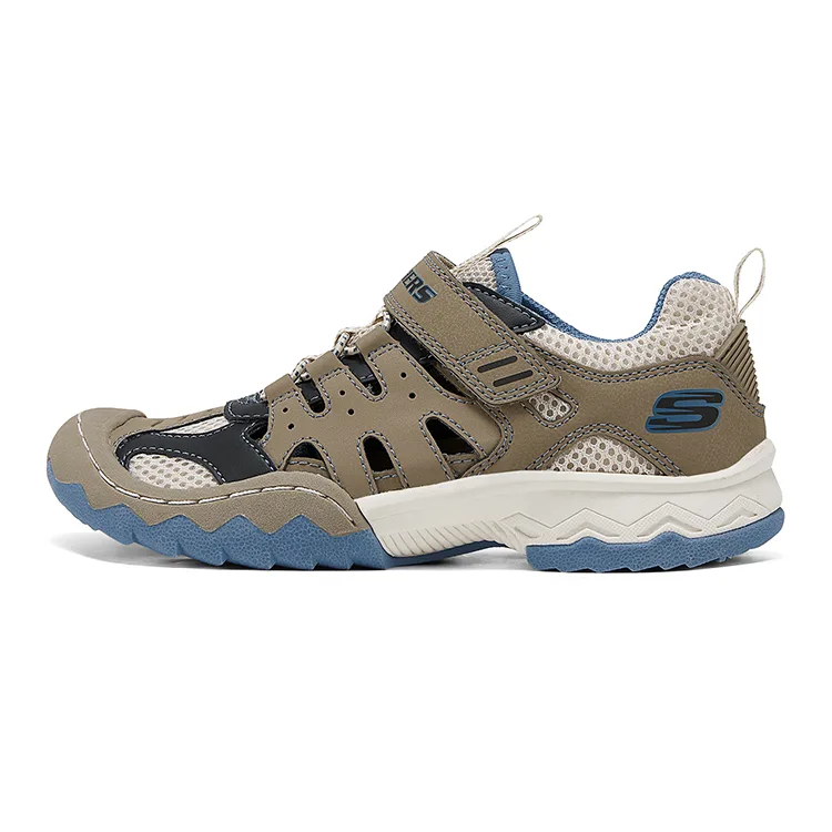 Skechers Kids Детские сандалии Little Body Armor 2.0 с противоскользящей подошвой, устойчивые к истиранию, дышащие, низкие, цвет taupe/blue