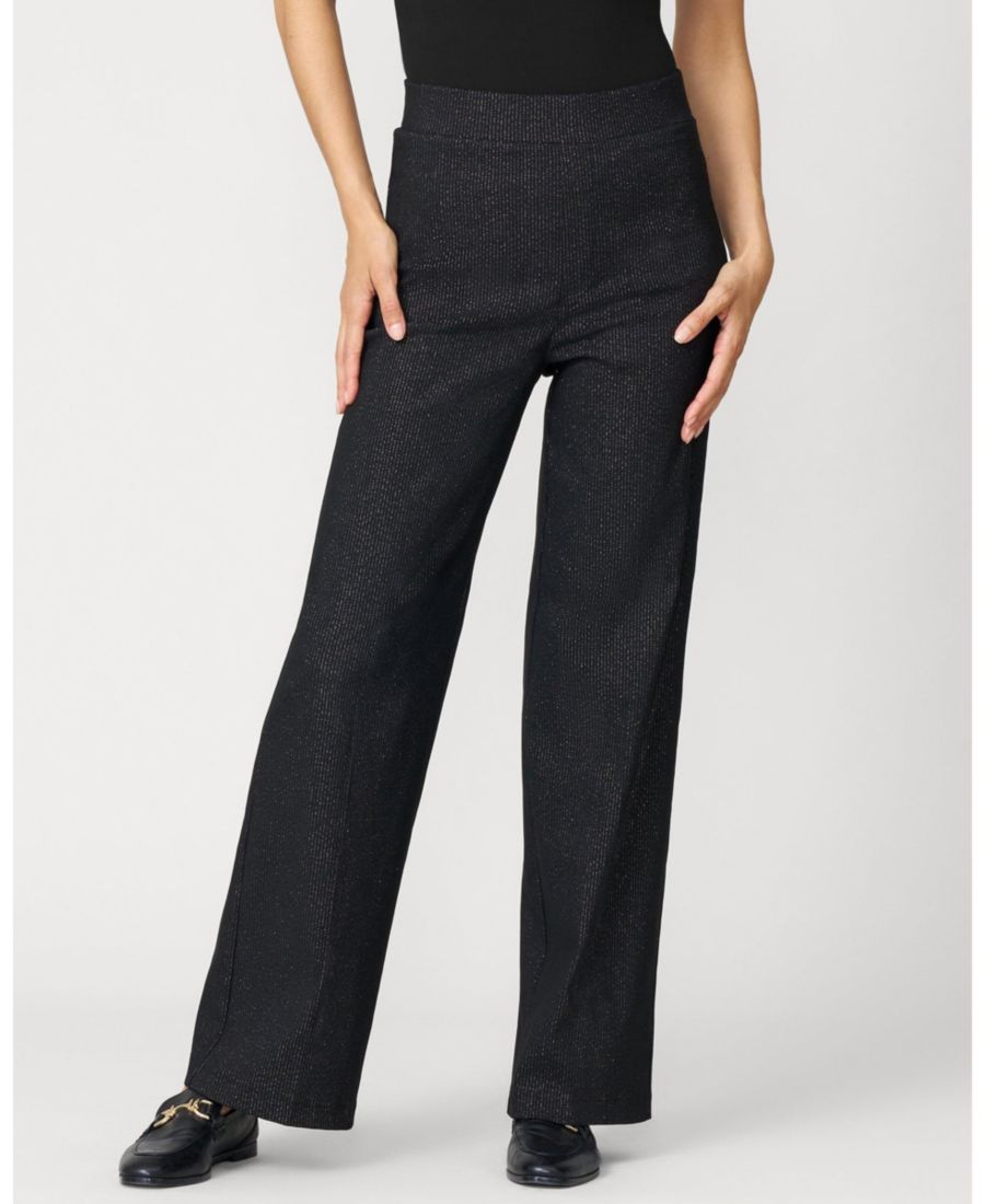 

Женские брюки с широкими штанинами и металлическим блеском, надеваемые через голову Cable & Gauge, Black & gold stripe