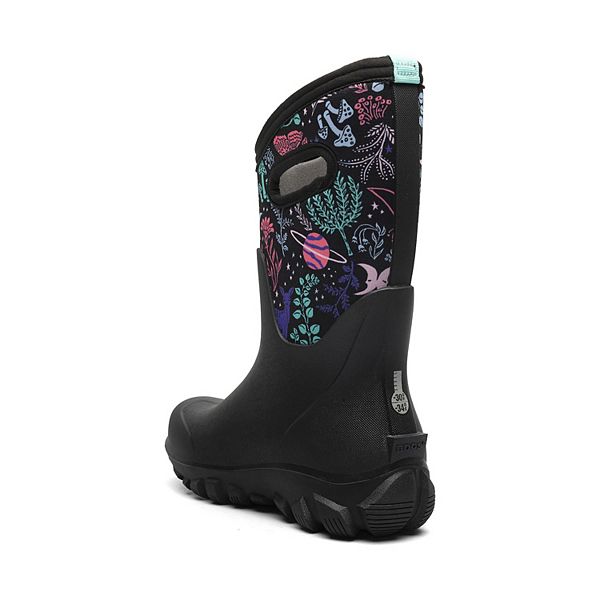 Детские классические бесшовные водонепроницаемые резиновые сапоги Bogs, Cosmic Forest — фото 3