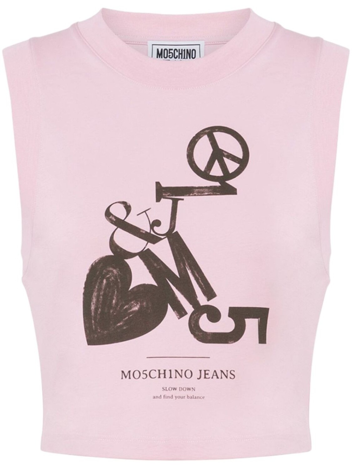 

Укороченный топ с логотипом MOSCHINO JEANS, розовый