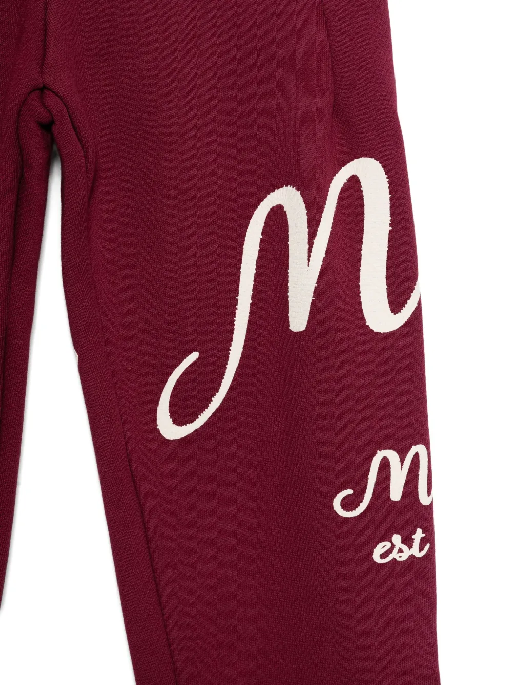 Хлопковые спортивные брюки с логотипом MSGM Kids, красный — фото 3