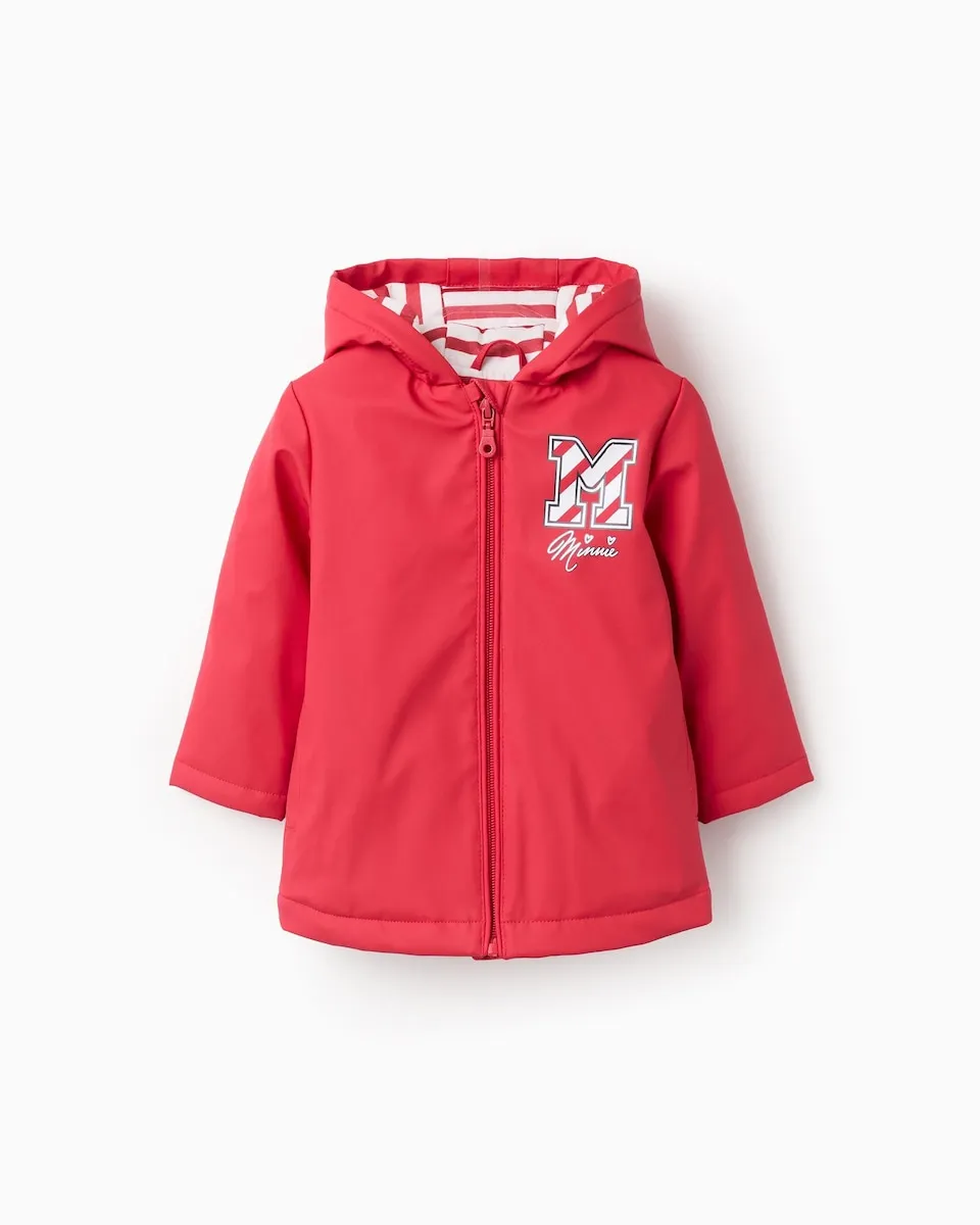 

Детская парка для девочки из резины с капюшоном с мотивом Минни Zippy, красный