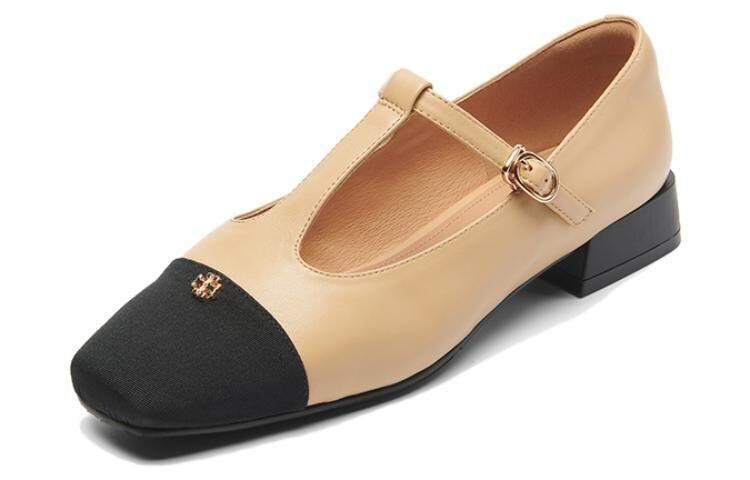 

Туфли Мэри Джейн женские низкие Pt'Son, цвет Apricot/Black