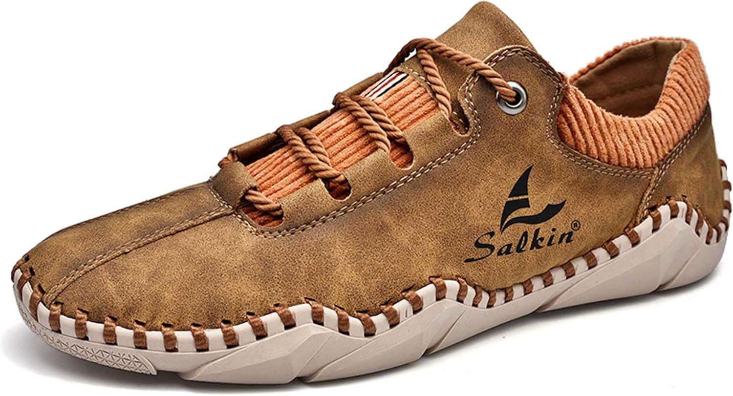 

Мужские повседневные прогулочные туфли, модные кроссовки, лоферы на шнуровке, ретро офисные туфли, мужская обувь для активного отдыха, походов, вождения, мужские кожаные туфли больших размеров Dzbajrqm, коричневый