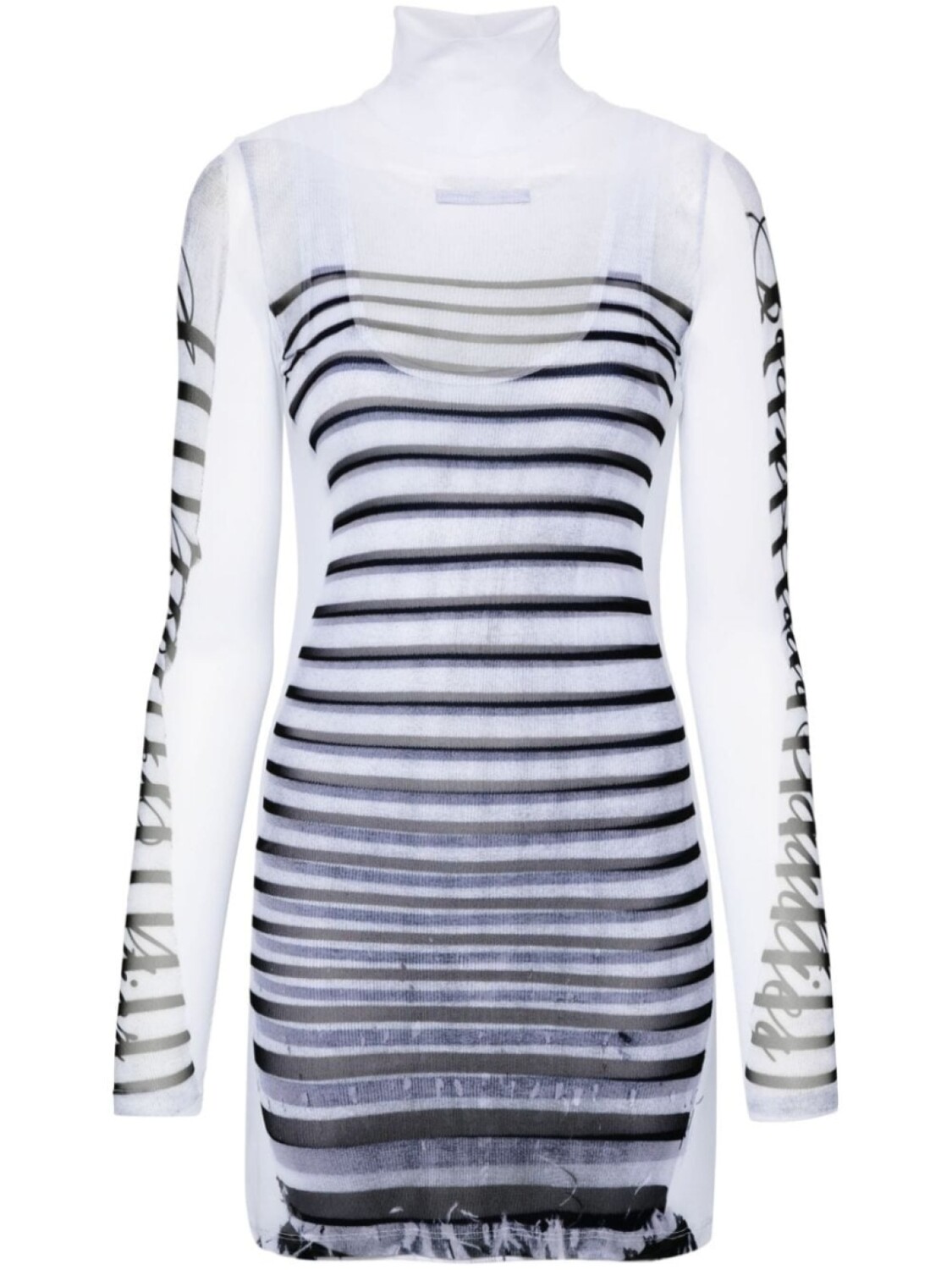 

Jean Paul Gaultier сетчатое платье мини Marinère, белый