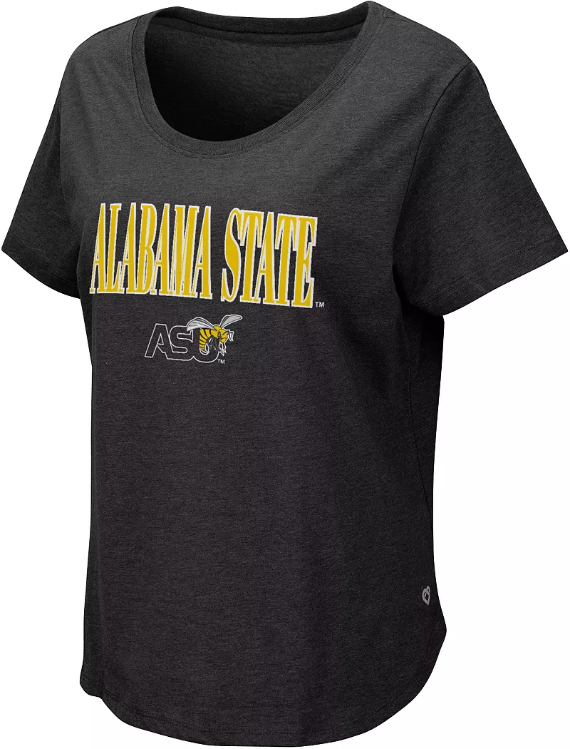 

Женская черная футболка Colosseum Alabama State Hornets