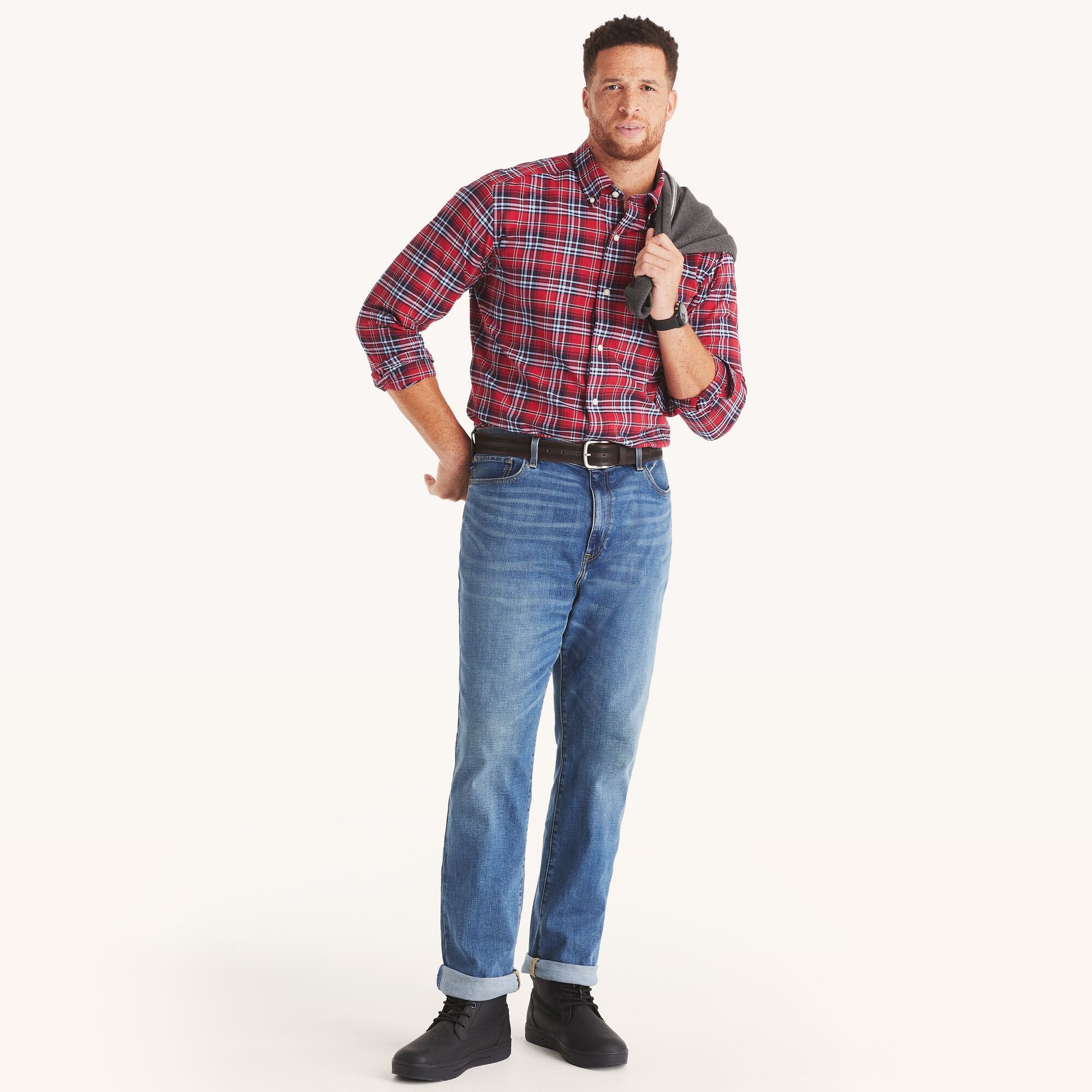 

Nautica Мужская клетчатая рубашка для больших и высоких, цвет nautica red