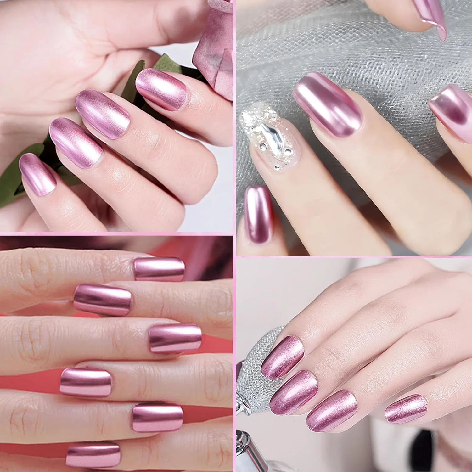 Хромированный лак для ногтей с зеркальным эффектом (розовый, 10 мл) Virellay, Pink — фото 3
